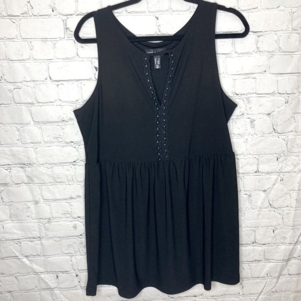 Love & Legend babydoll top with keyhole v neck